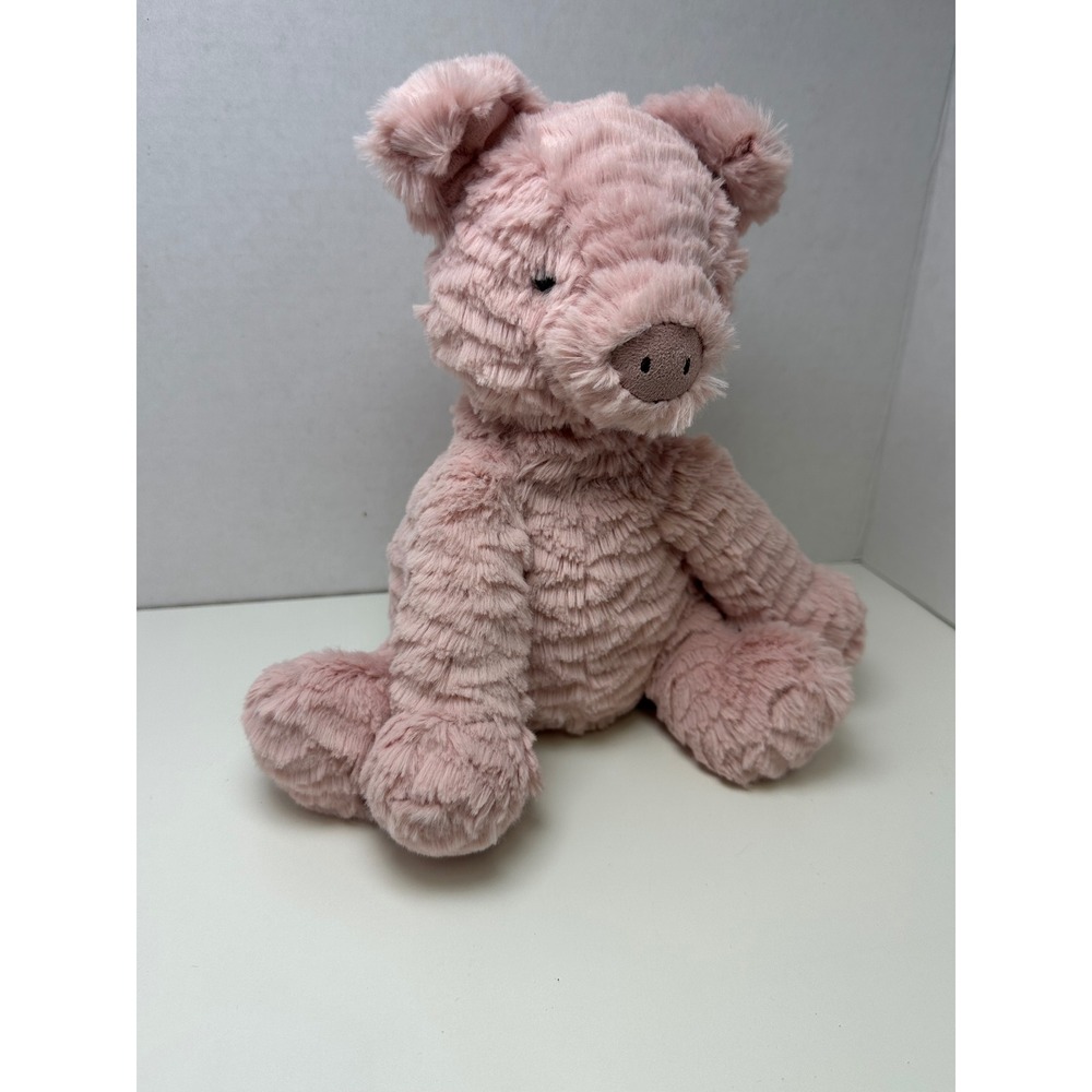 Jellycat Fuddlewuddle Pig Plush Stuffed Animal Pink Rippled Fur New With Tags